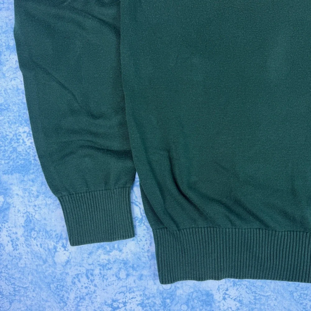 Timberland Mens Cotton Quarter-Zip Pullover Sweater Green 6267J Large